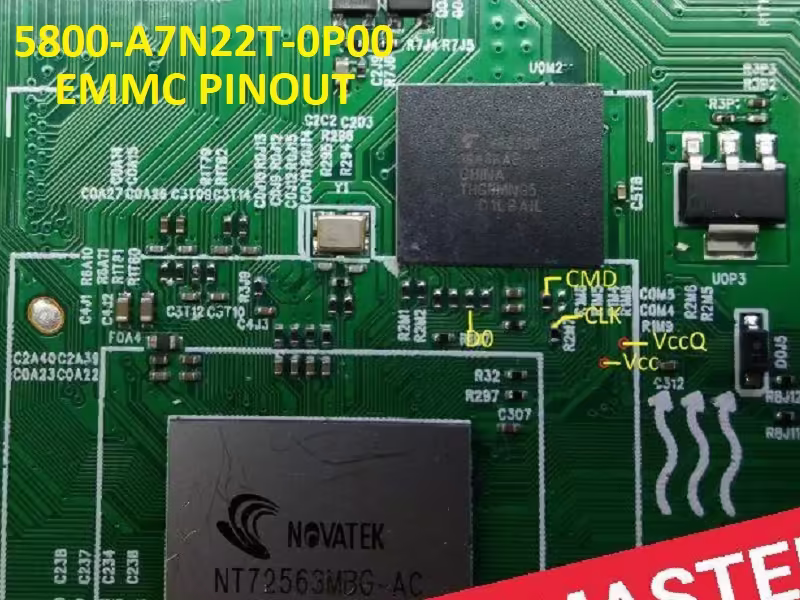 EMMC pinout diagram for 5800-A7N22T-0P00