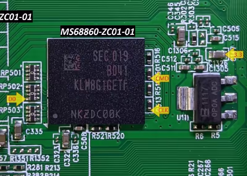 MS68860-ZC01-01 eMMC Pinouts