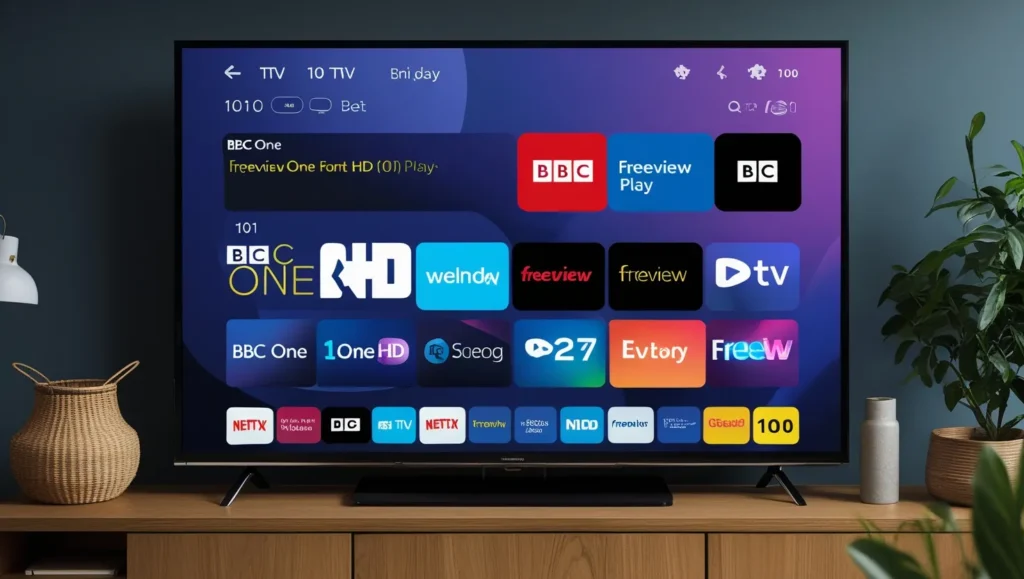 Freeview EPG on TV screen