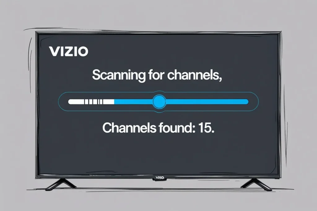 Vizio TV channel scan screenshot