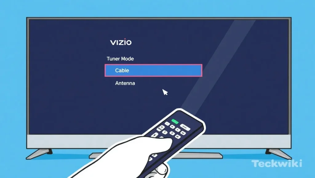 Vizio TV tuner mode menu screenshot