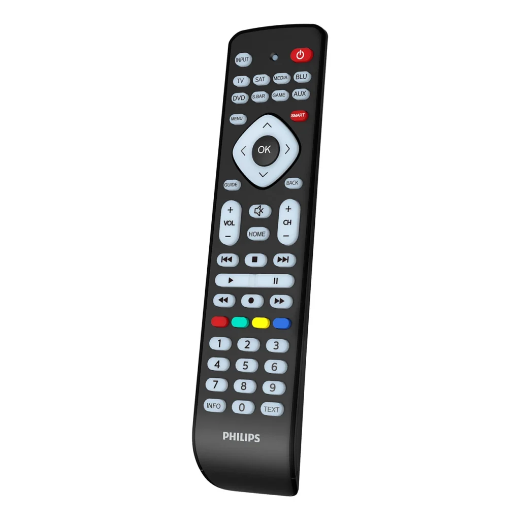 Universal remote control that can be programmed to work with Toshiba TVs.