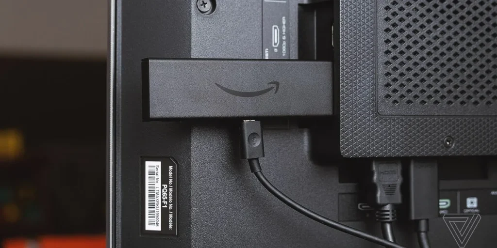 Amazon Fire TV Stick connected to TV