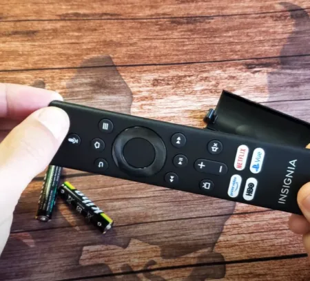 Insignia remote batteries removed