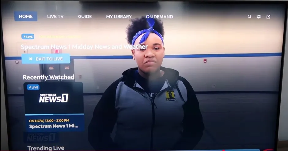 Spectrum app interface on Samsung TV