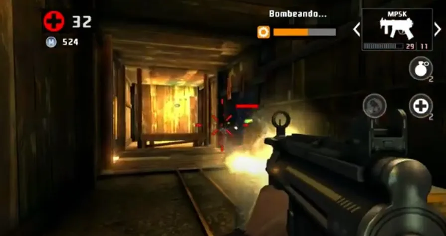 A player shooting zombies in Dead Trigger 2