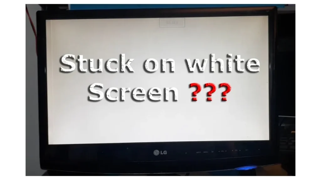 LG monitor with transparent white screen