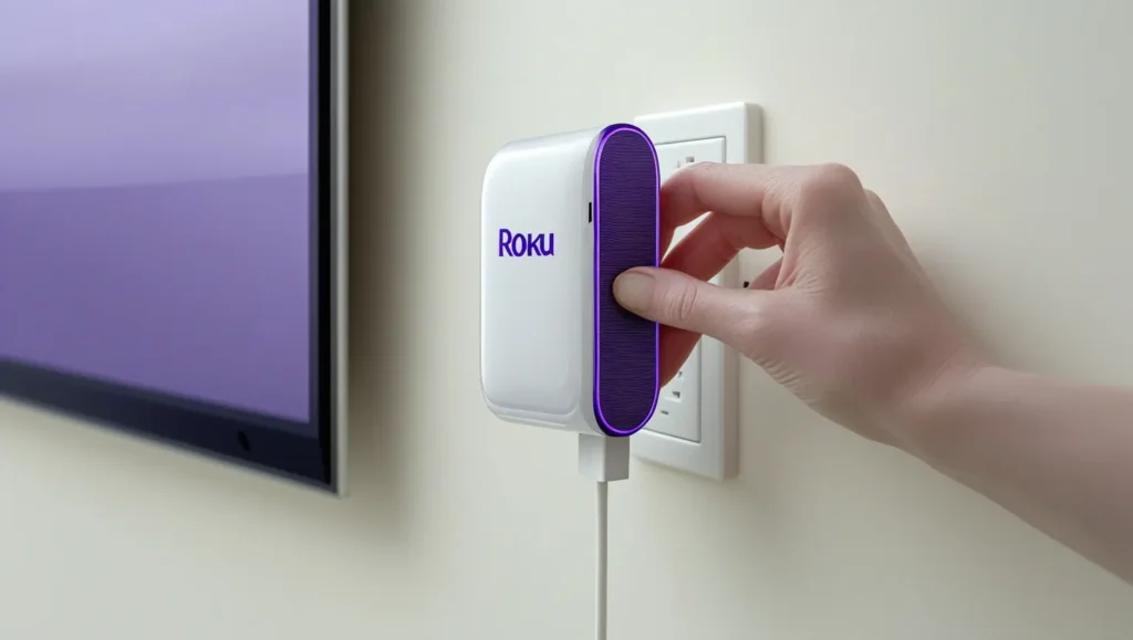 Hand restarting Roku device