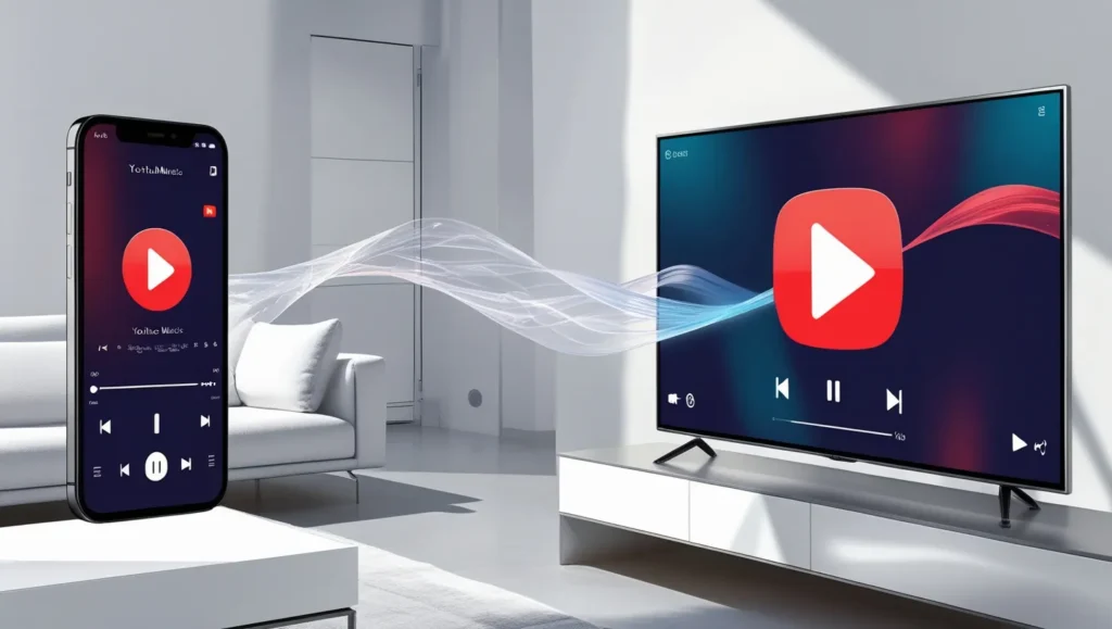 Phone mirroring YouTube Music to TV