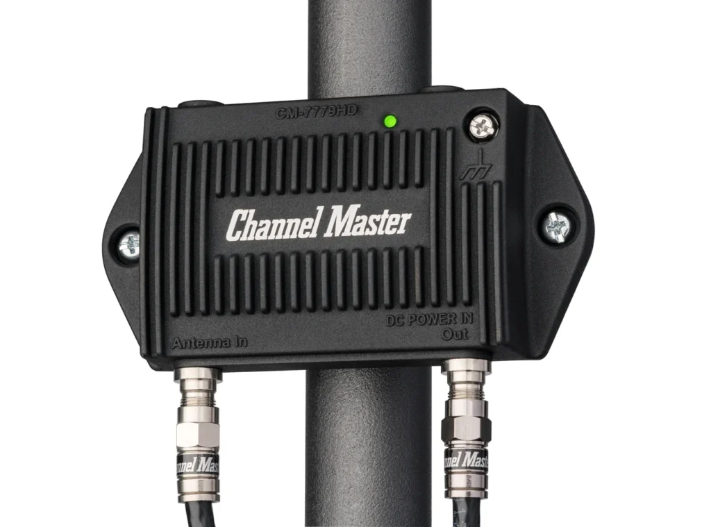 TV antenna with preamplifier.