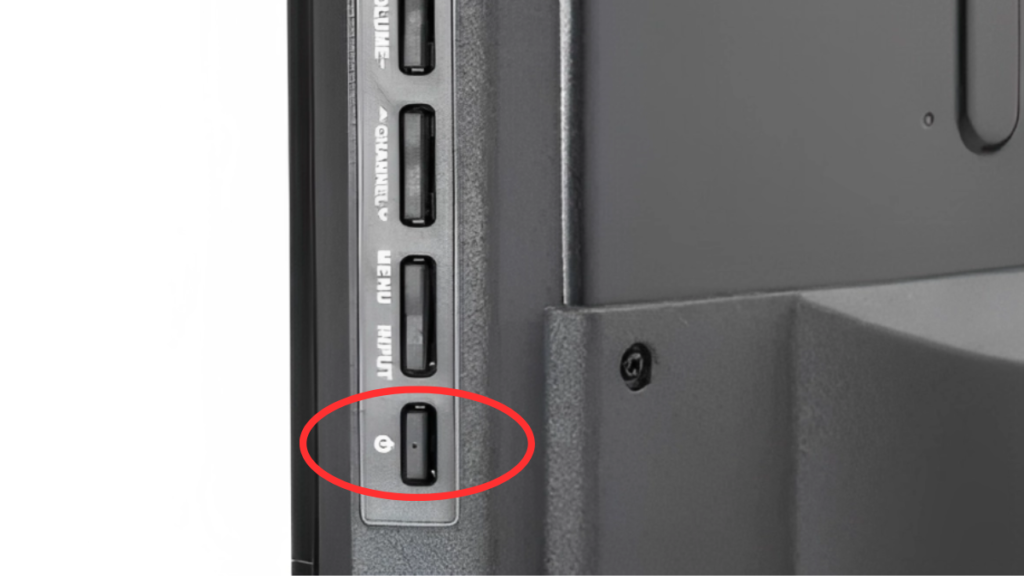 Diagram of TCL TV physical buttons