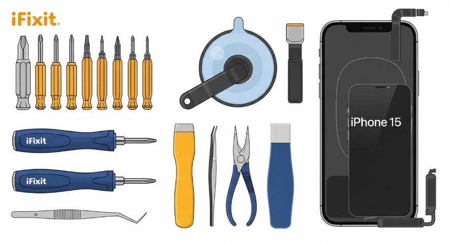 iFixit iPhone 15 screen repair kit